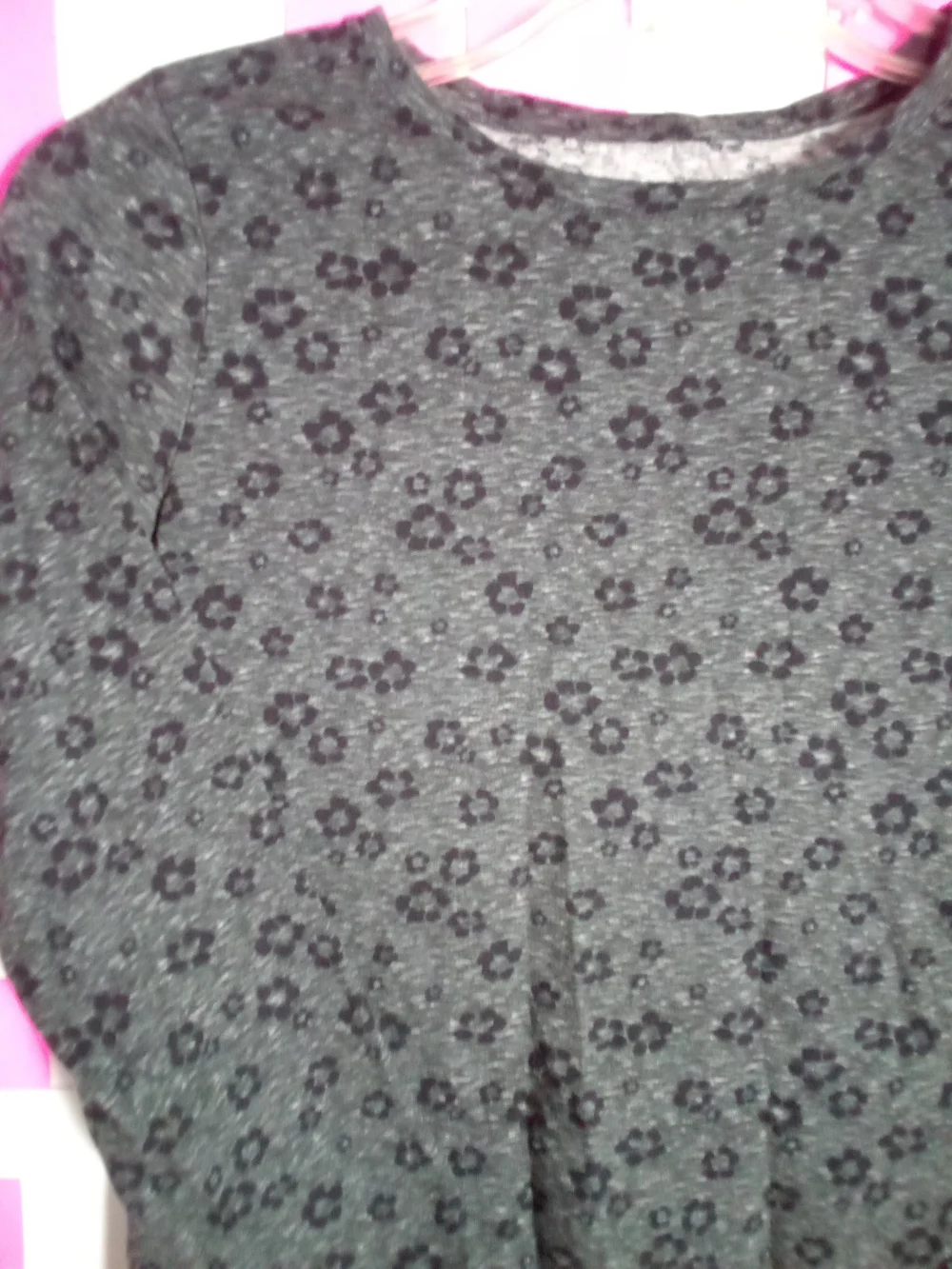 Old Navy Girls' Dark Gray Cheetah Print Long Sleeve Shirt